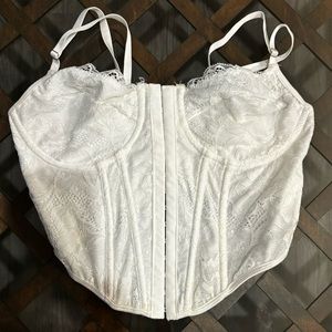 white lace corset top